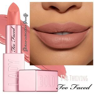 Too Faced Lady Bold Matte Lipstick I'm Thriving (Muted Beige Pink)